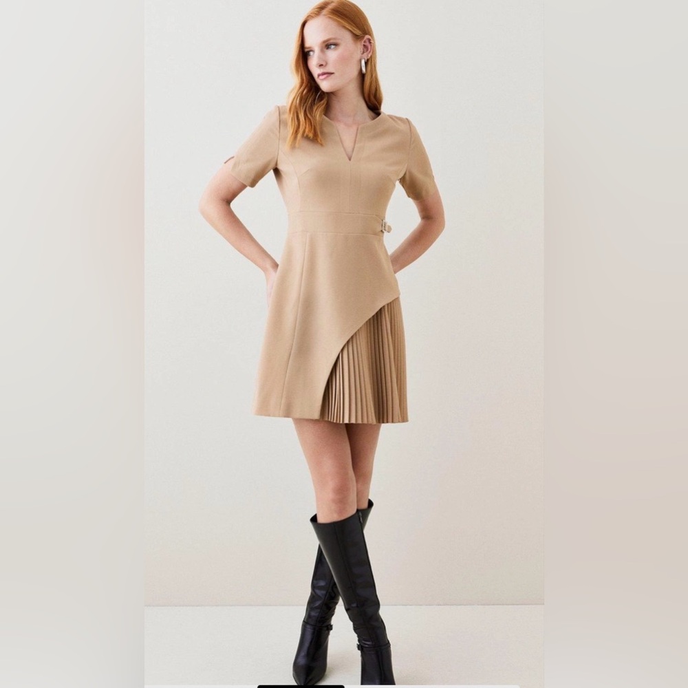 KAREN MILLEN Tall Tailored Military Short Sleeve‎ Mini Dress US Size 8 NWT